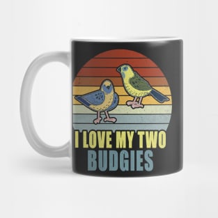 I Love My Two Budgies Budgie Lover Heart Mug